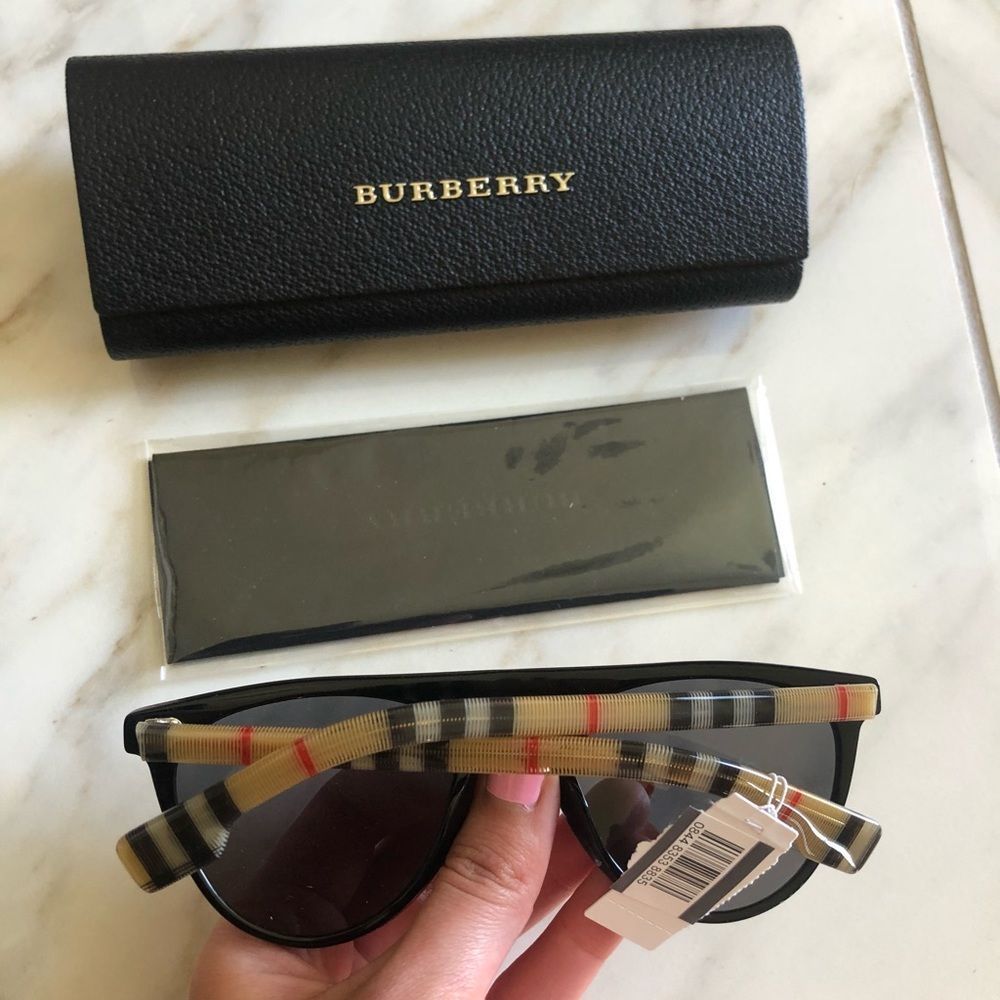 🔥NEW POLARIZED BURBERRY FLAT TOP SUNGLASSES - Picture 6 of 14